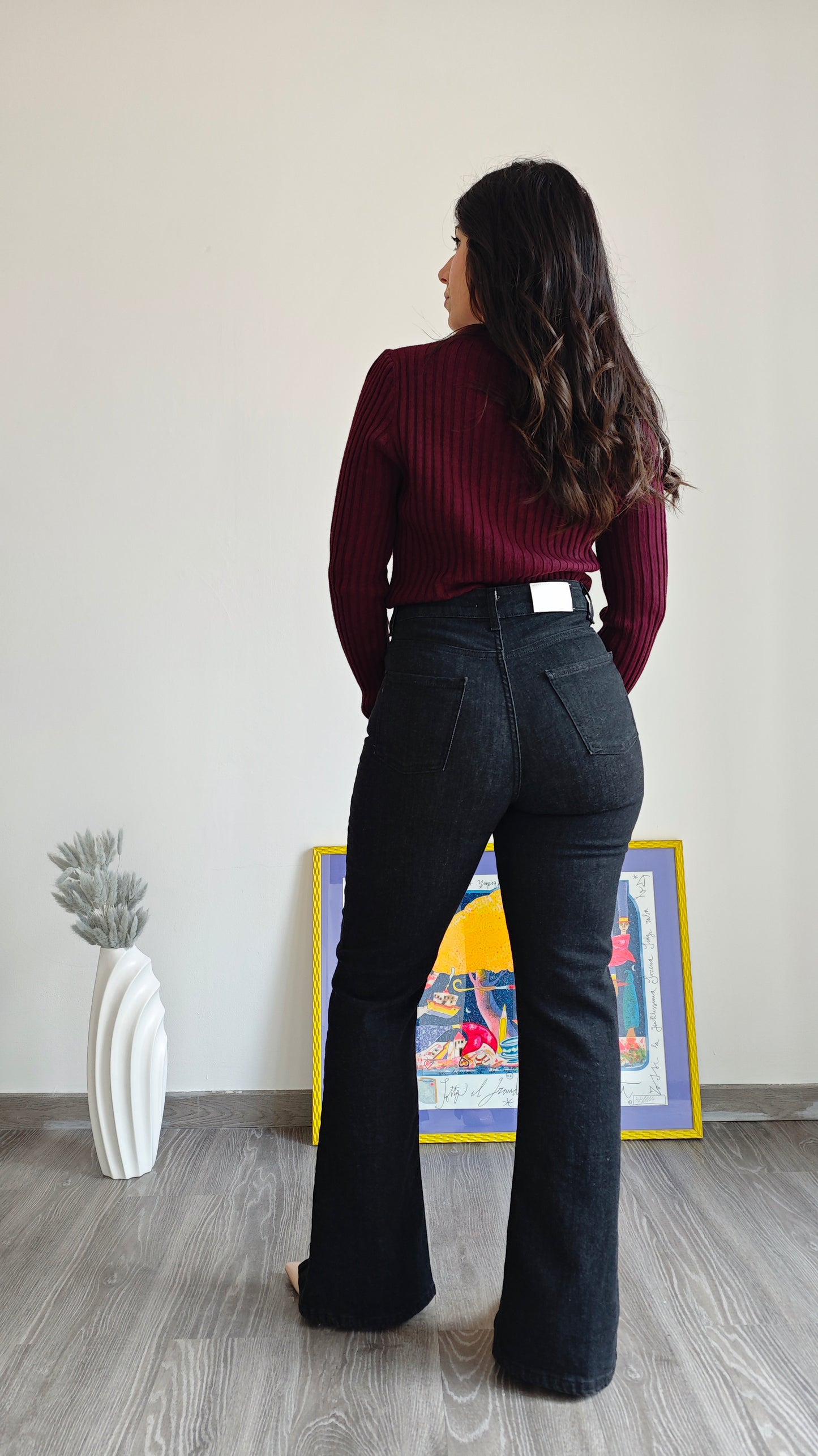 Jeans Dritto con spacco sul fondo