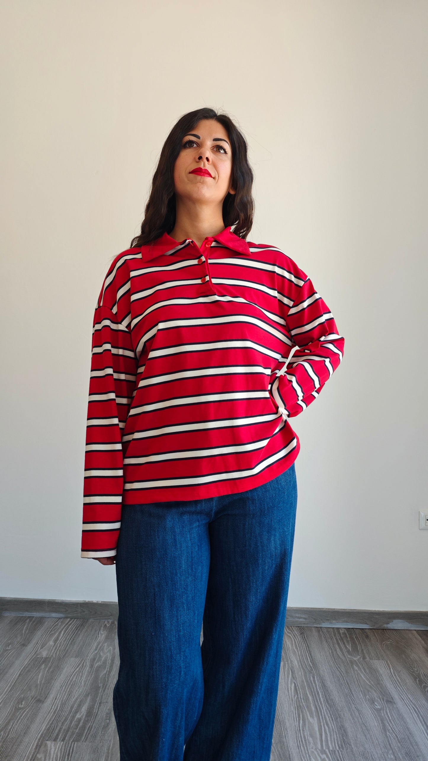Polo oversize a righe
