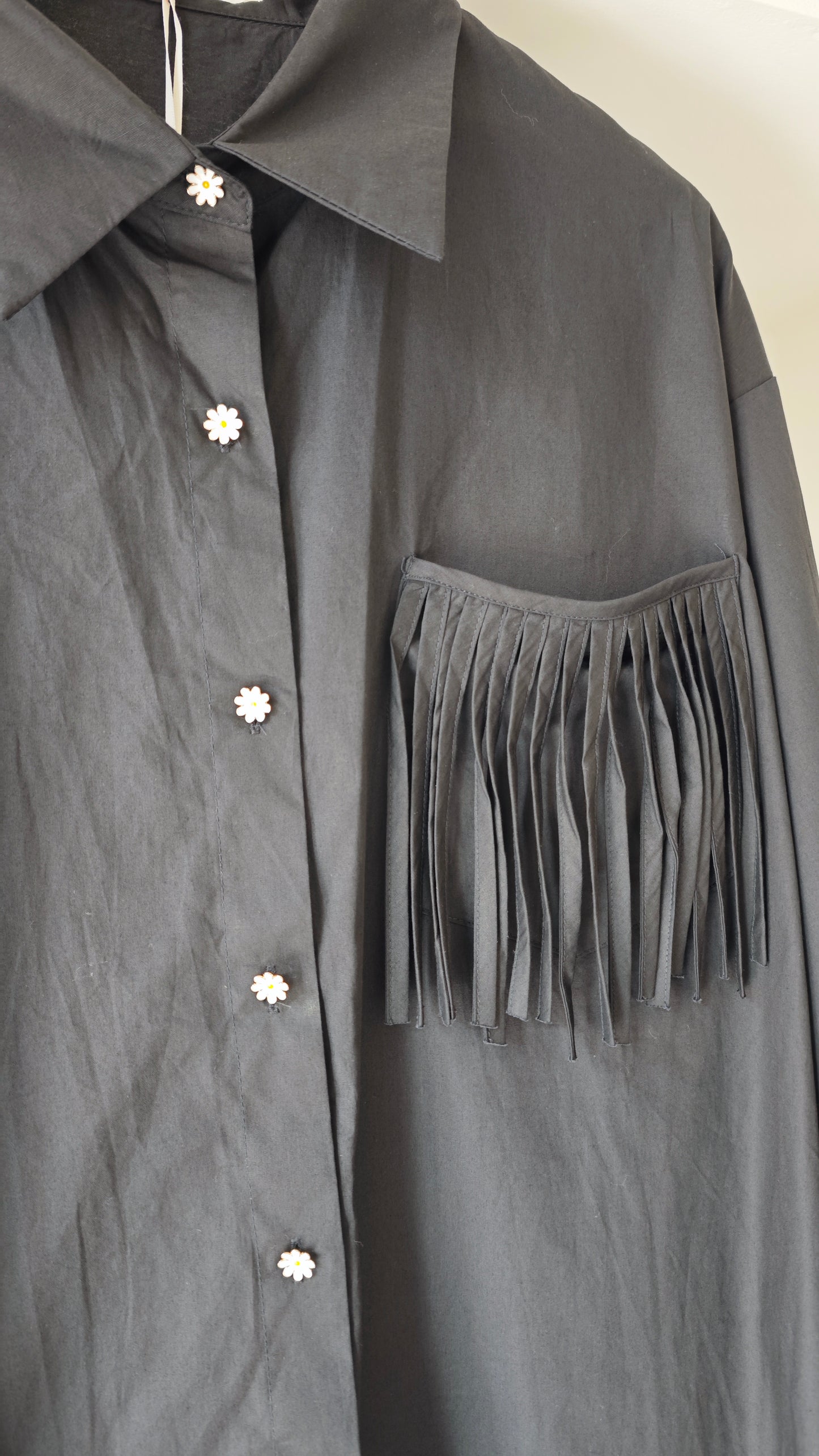 Camicia oversize con Frange e Bottoni Margherita -40%