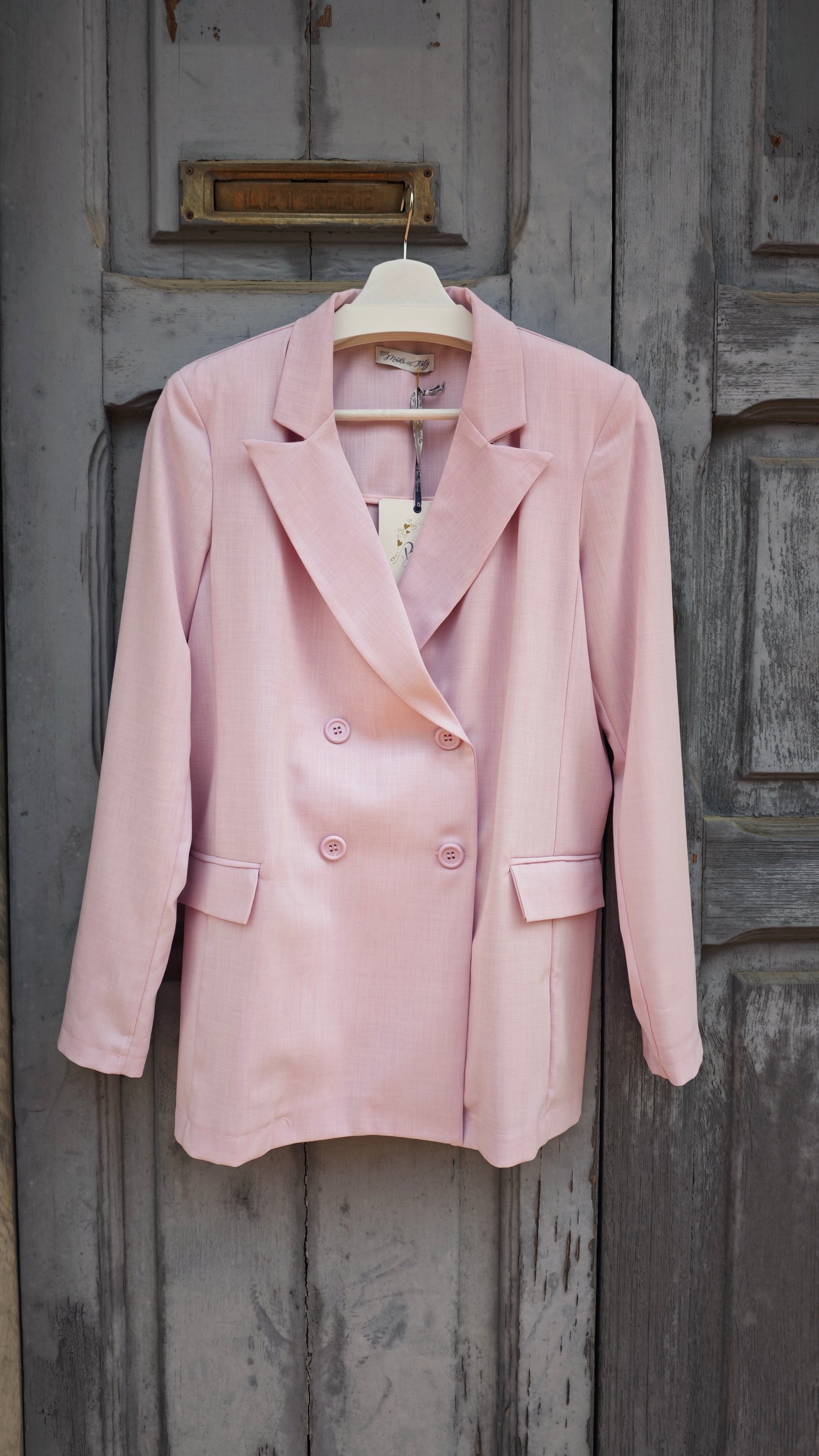 Blazer Doppio petto sfoderato Rosa -50%