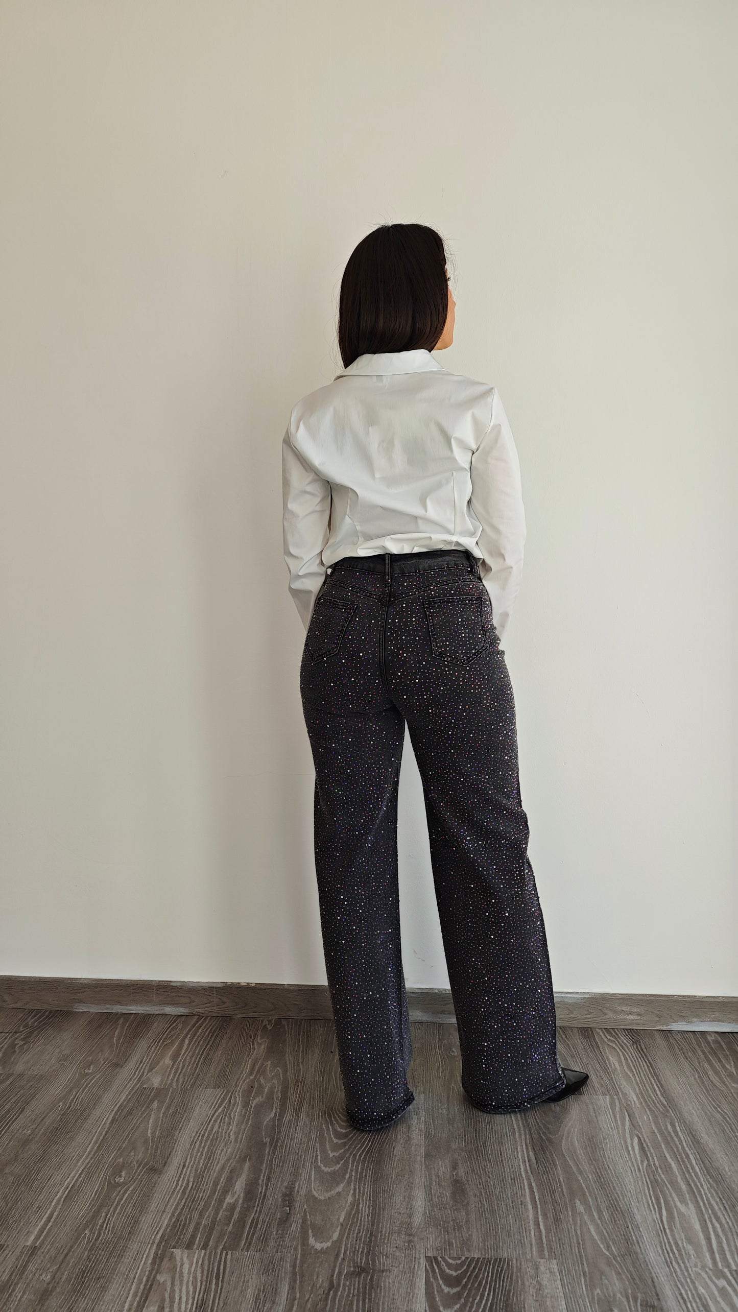 Jeans strass wide leg -50%