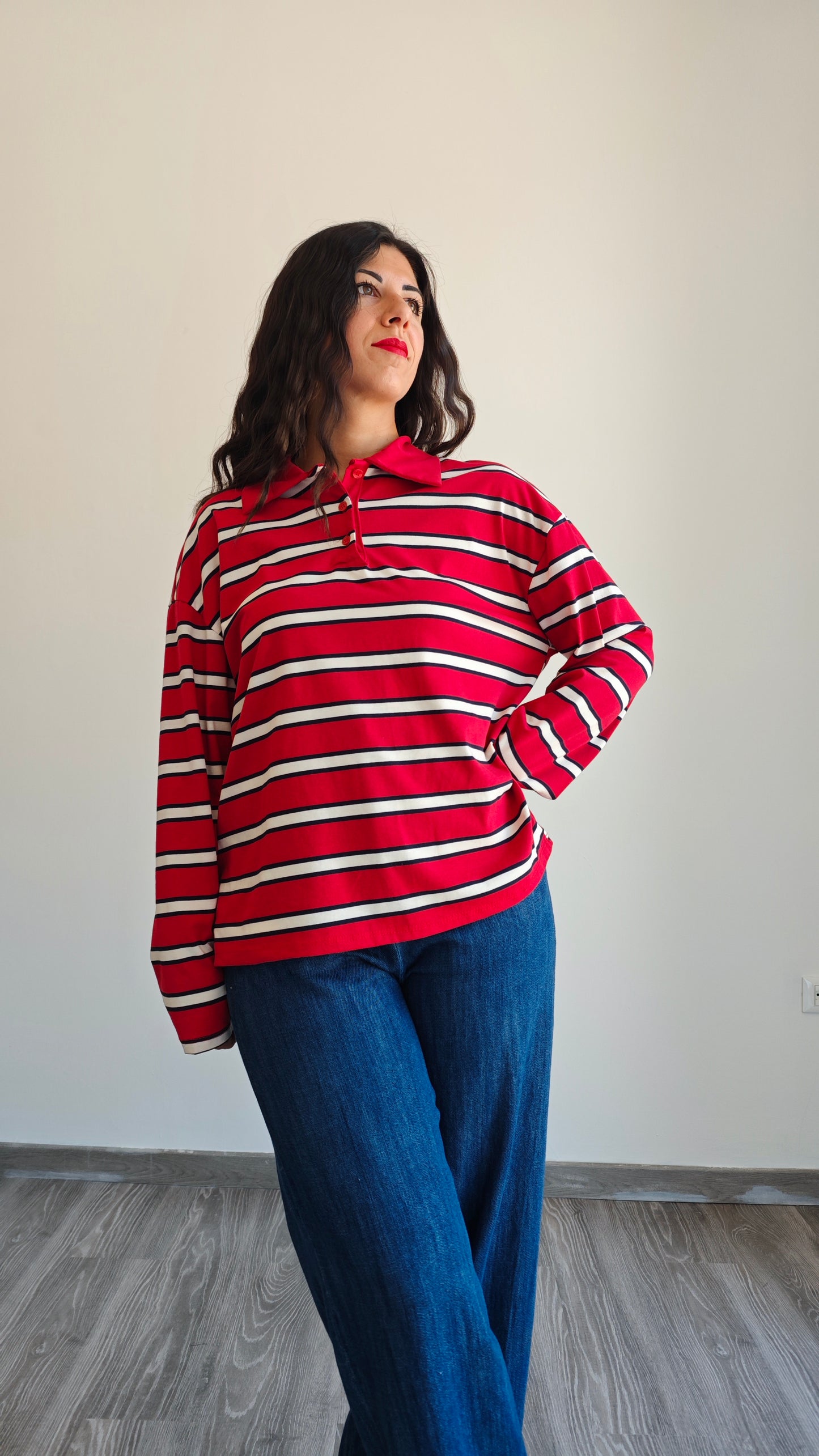 Polo oversize a righe