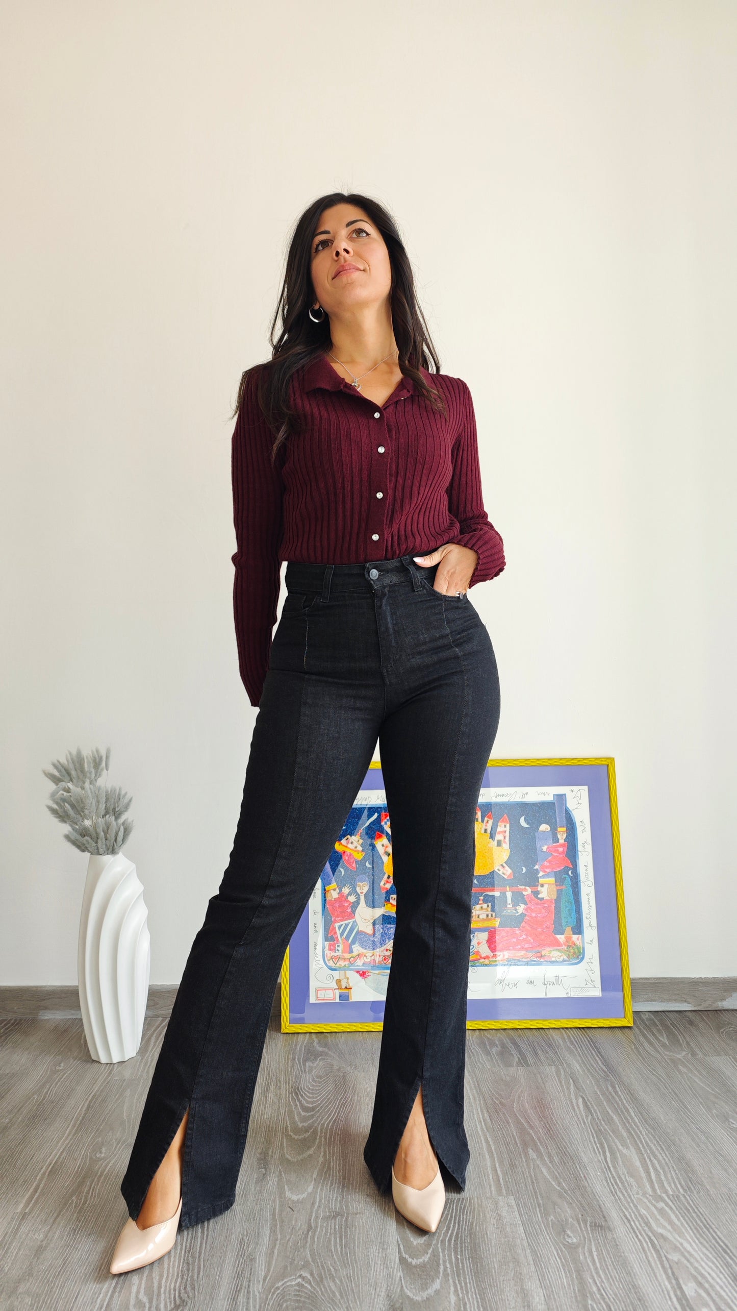 Jeans Dritto con spacco sul fondo