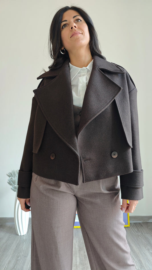 Cappotto corto doppio petto