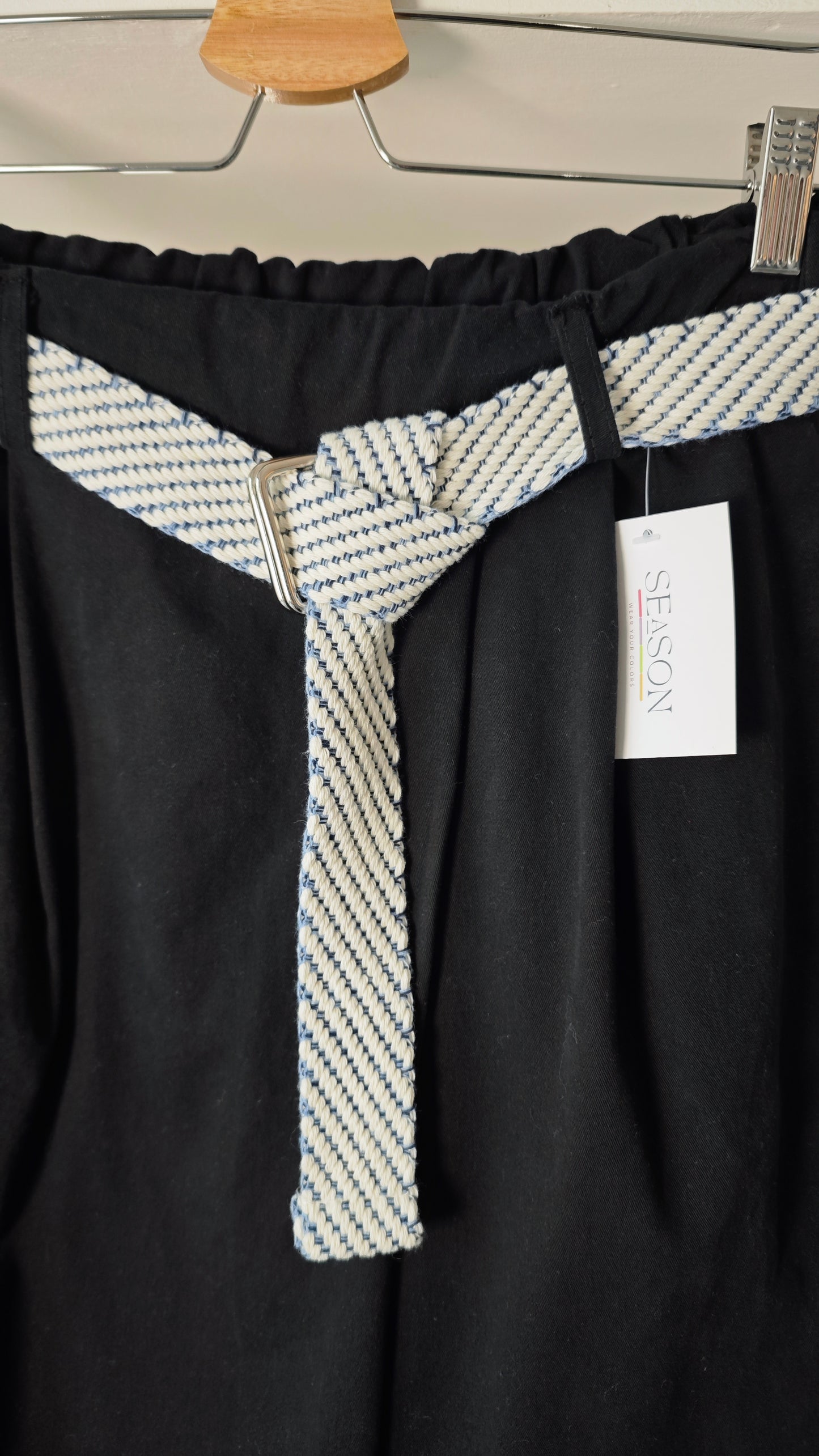 Pantalone a Caramella con Cintura in Cotone intrecciata -50%