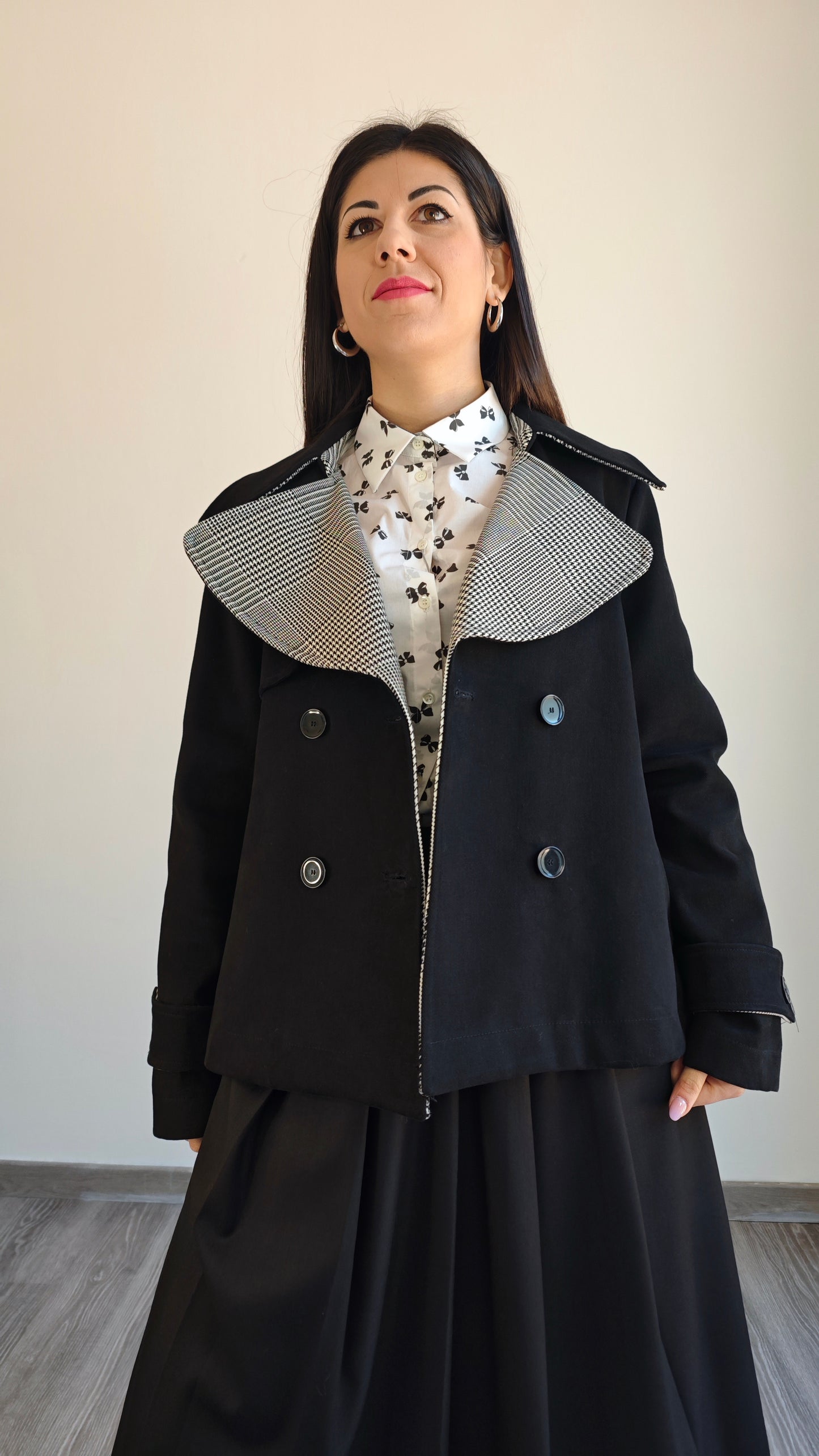 Trench doppio petto a campana -50%