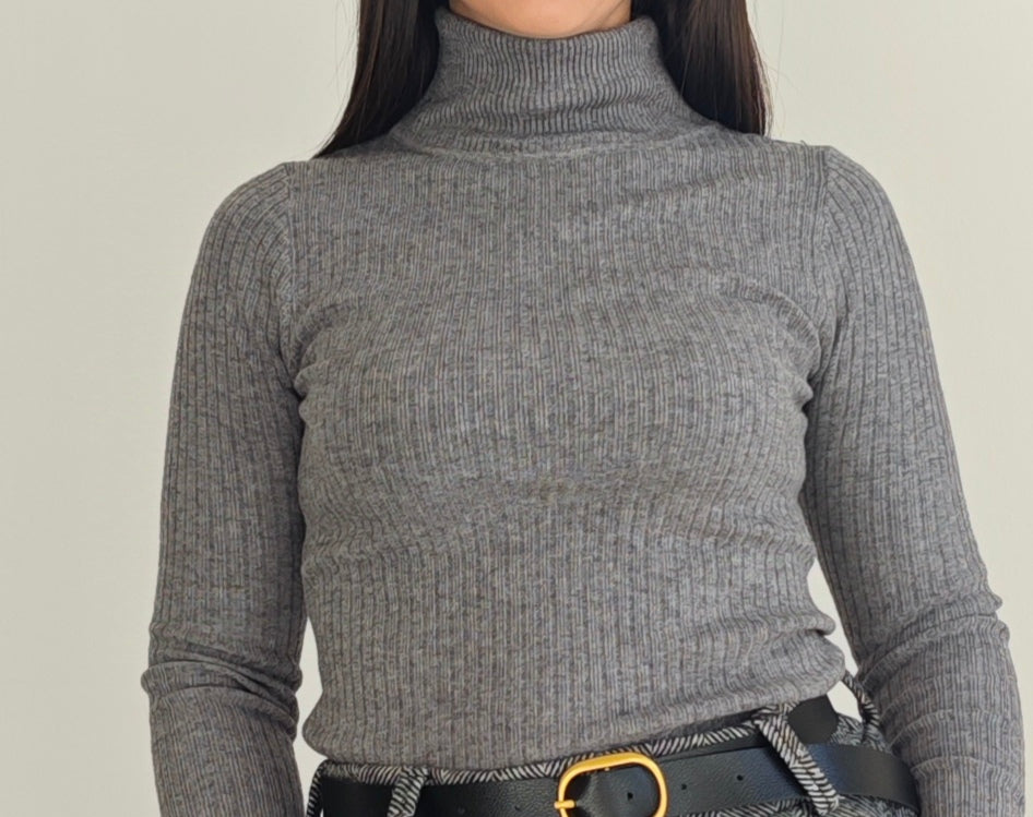 Maglia a Coste Dolcevita ◼️ -50%