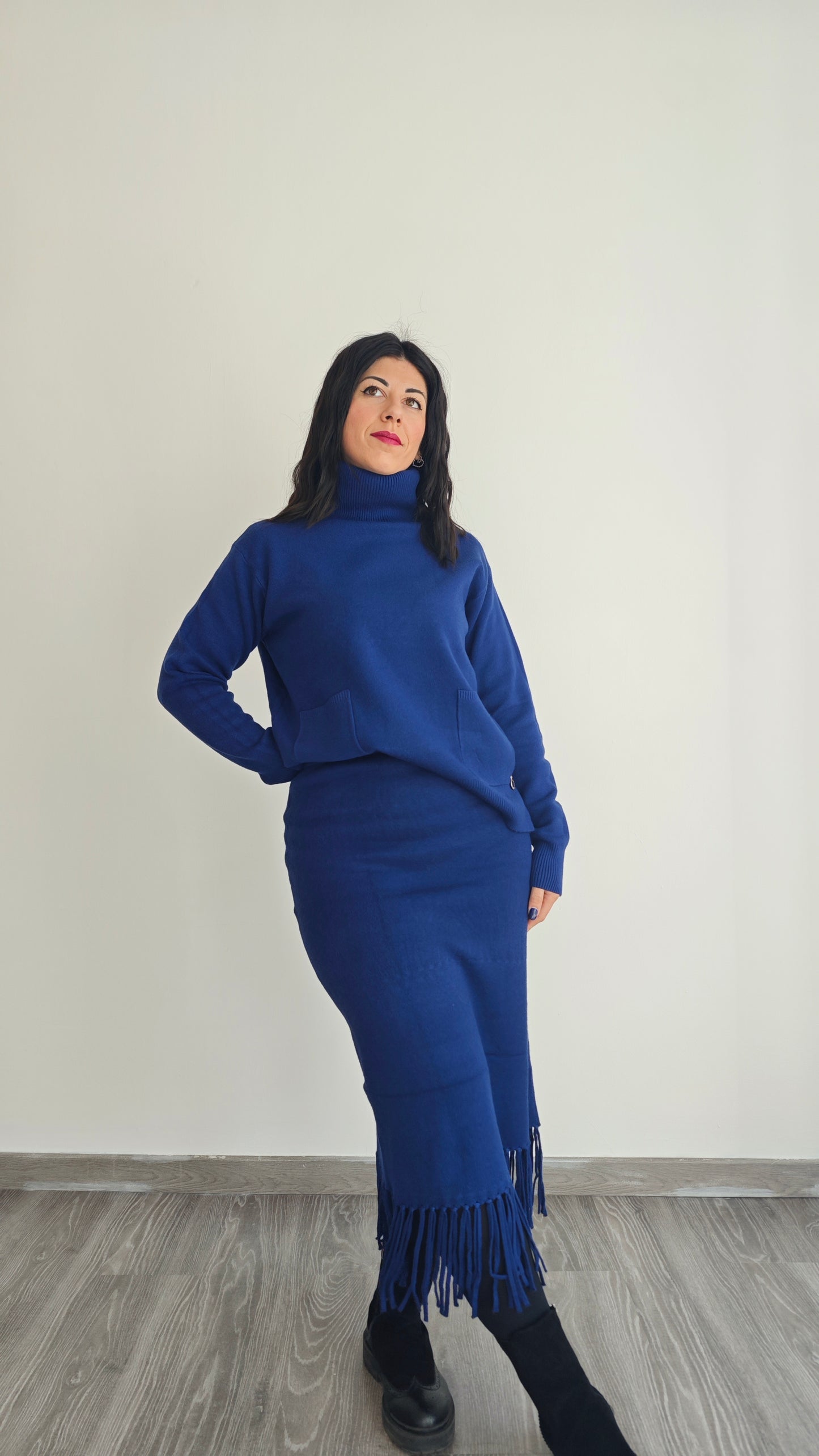 Completo in Maglia dolce vita con Gonna longuette Frange -30%