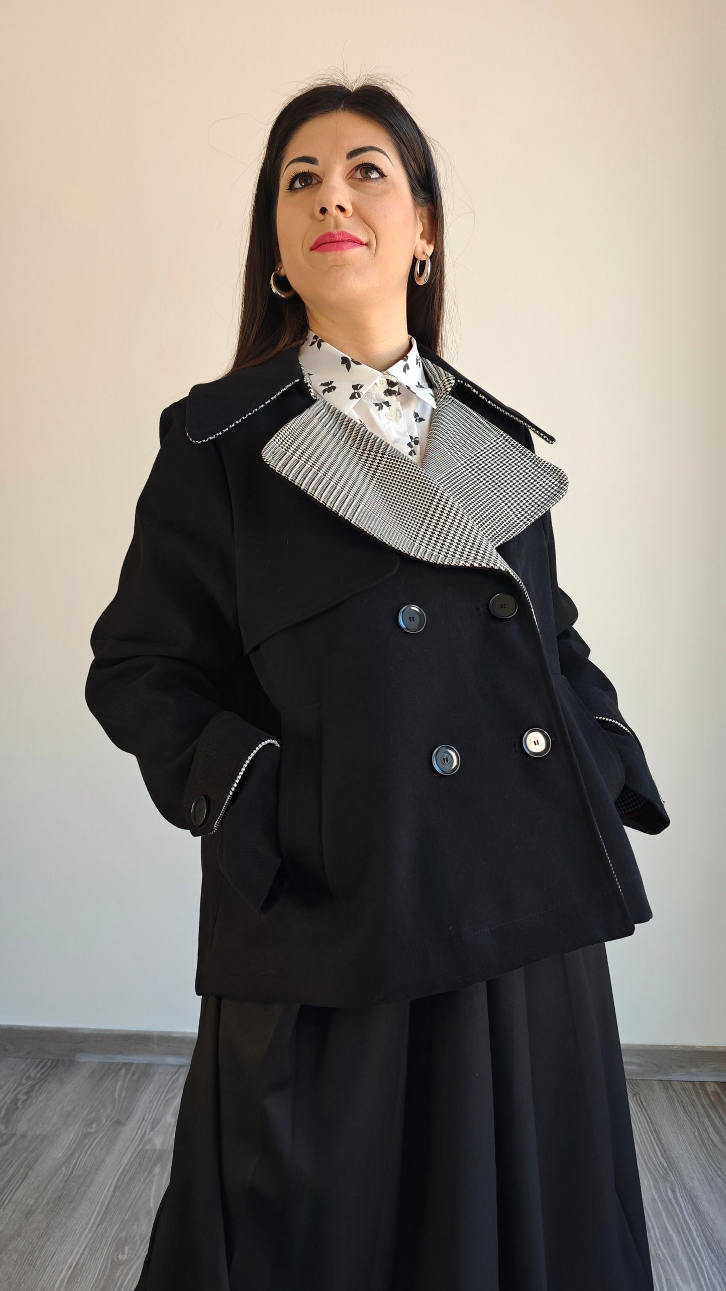 Trench doppio petto a campana -50%