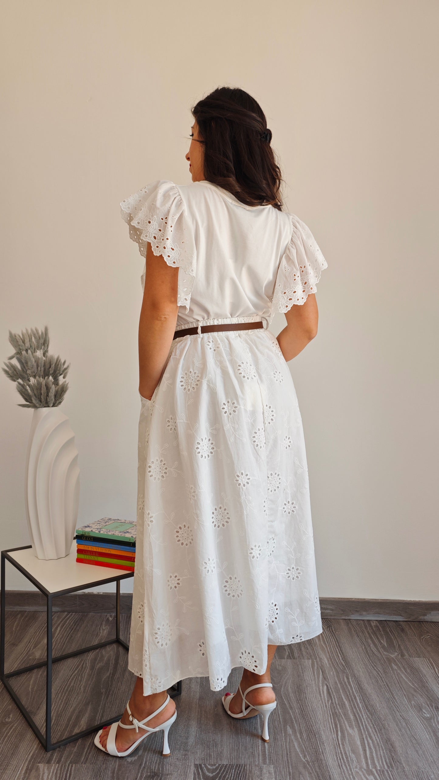 Gonna midi in pizzo Sangallo -50%