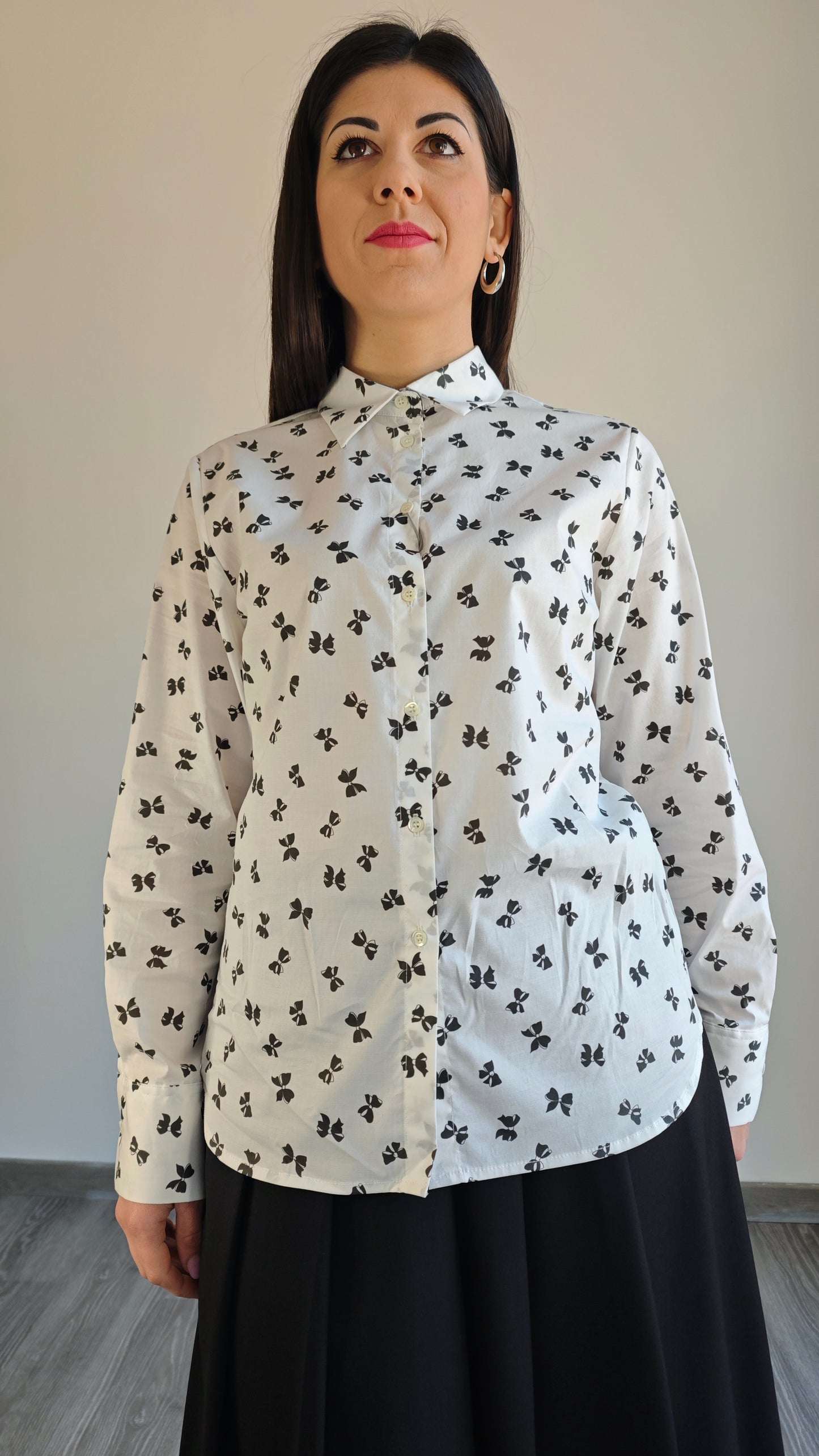 Camicia Bianca con stampa Fiocchi -50%