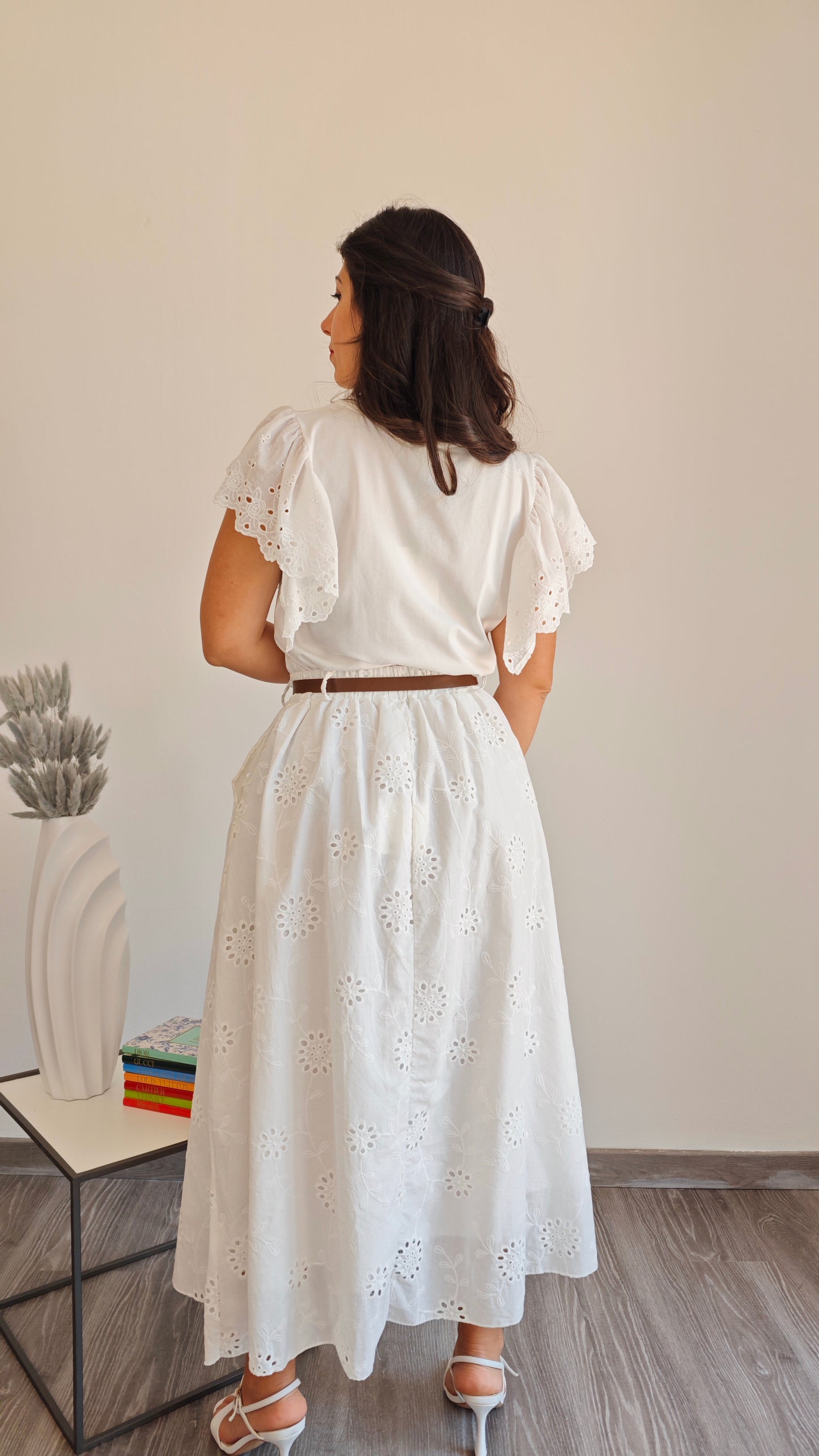 Gonna midi in pizzo Sangallo -50%