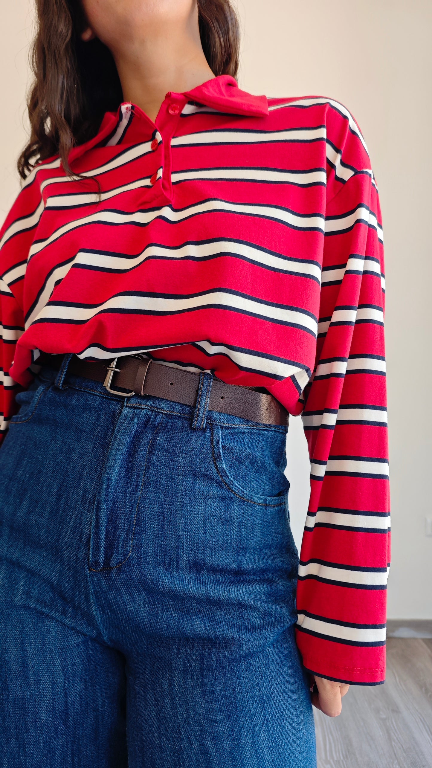 Polo oversize a righe