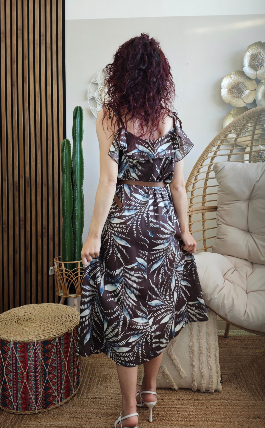 Abito fantasia Jungle con Rouge e cintura -50%