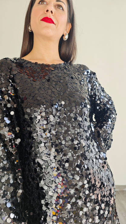 Abito con Paillettes e fusciacca sul retro ◼️-50%