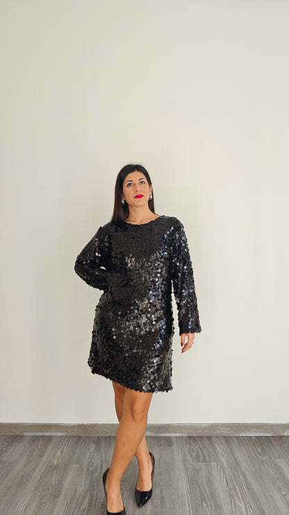 Abito con Paillettes e fusciacca sul retro ◼️-50%