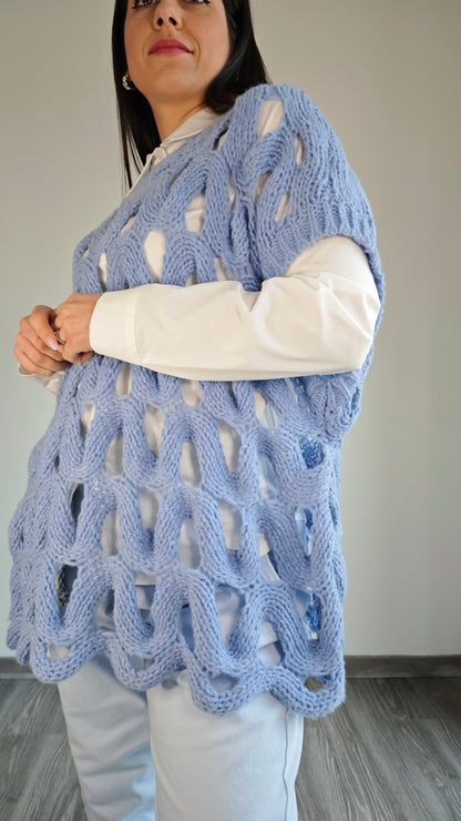 Gilet Oversize in Maglia traforata -50%