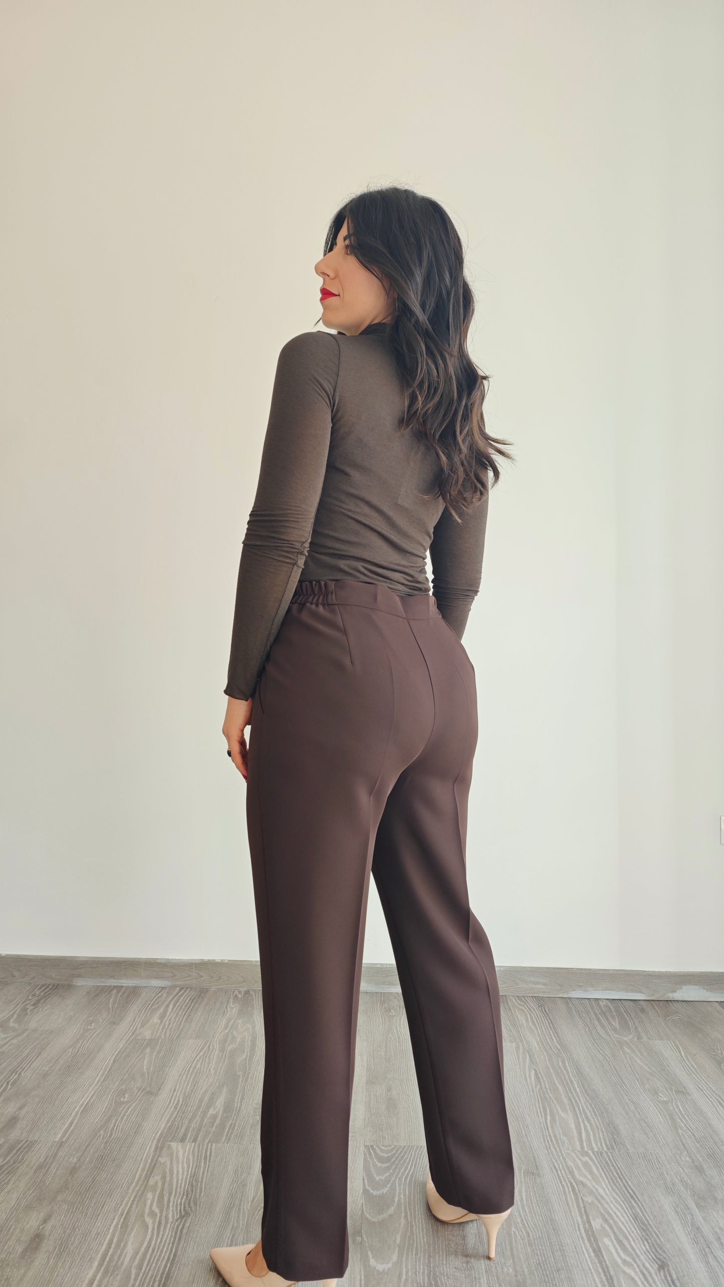 Pantalone Slim con Elastico in Vita -33%