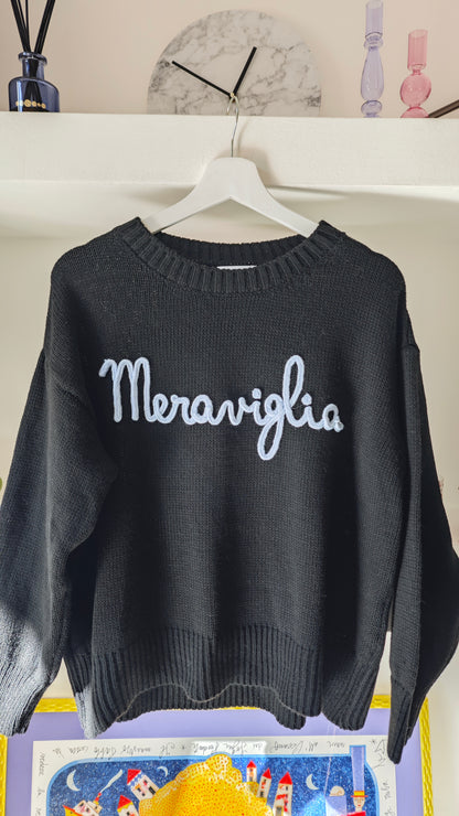 Maglia oversize con scritta Meraviglia  -50%