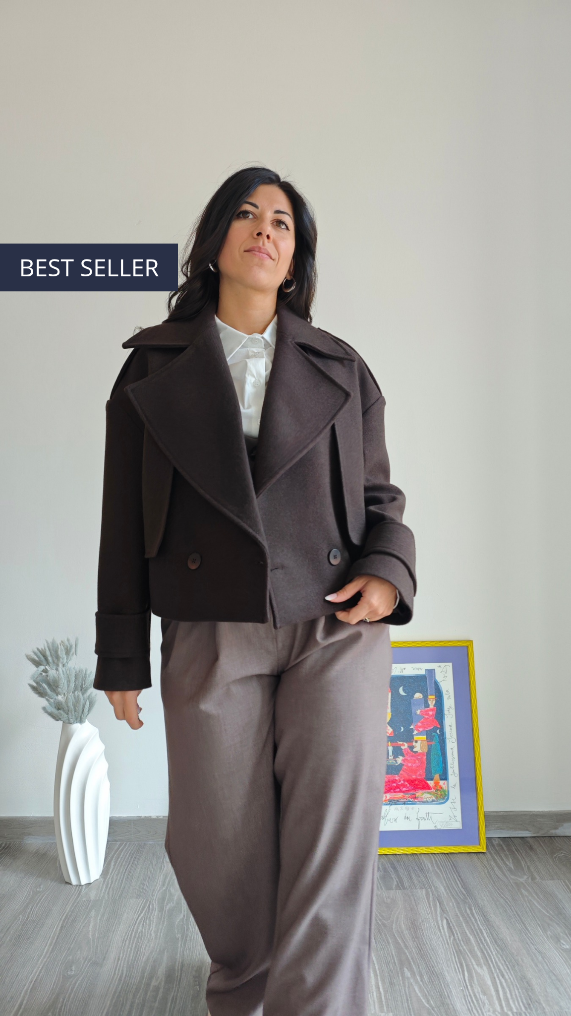 Cappotto corto doppio petto