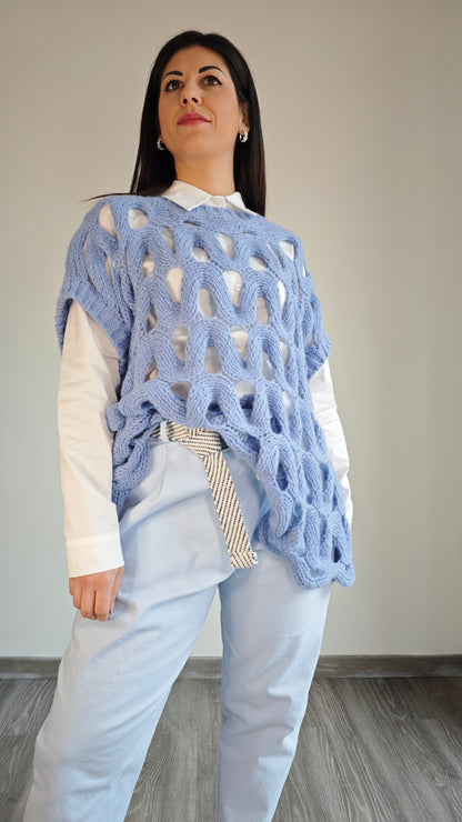 Gilet Oversize in Maglia traforata -50%