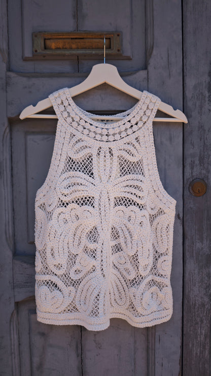 Top Bianco Traforato con ricamo
