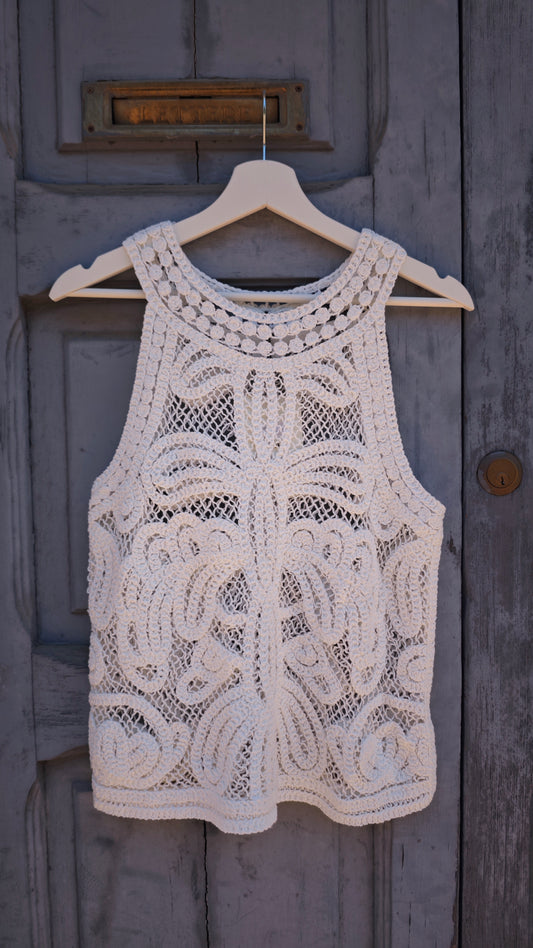 Top Bianco Traforato con ricamo