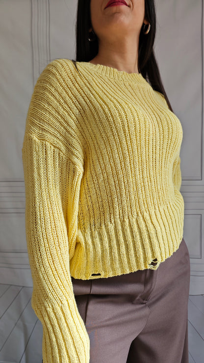 Maglia Girocollo traforata in viscosa  -50%