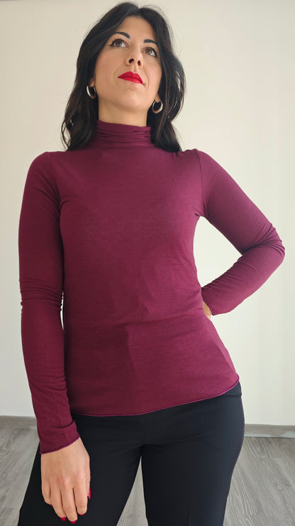 Maglia Manica Lunga a Collo alto Ultralight in Misto Cashmere