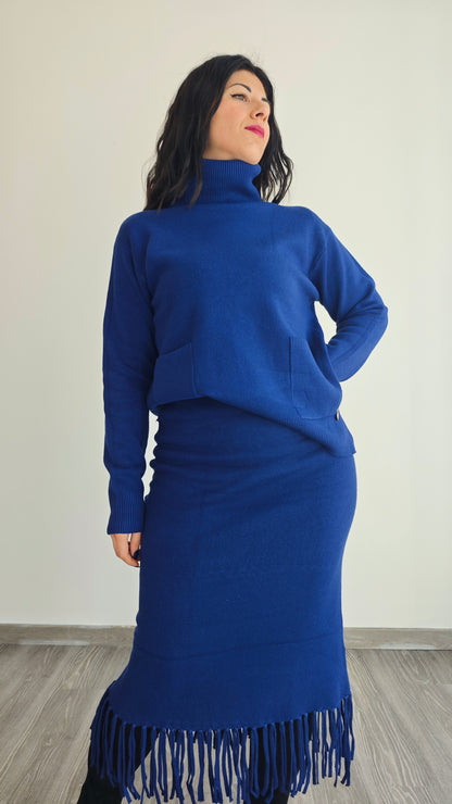 Completo in Maglia dolce vita con Gonna longuette Frange -30%