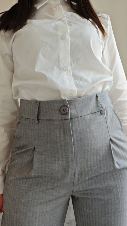 Pantalone Palazzo a vita alta con pence -50%