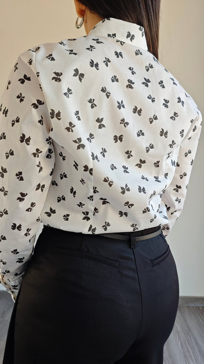 Camicia Bianca con stampa Fiocchi -50%