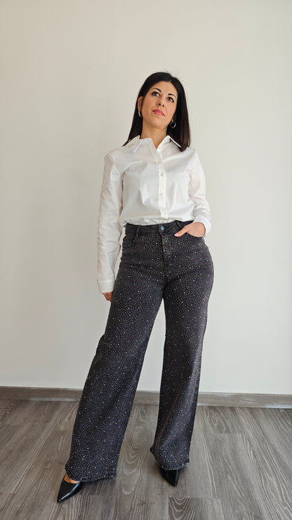 Jeans strass wide leg -50%