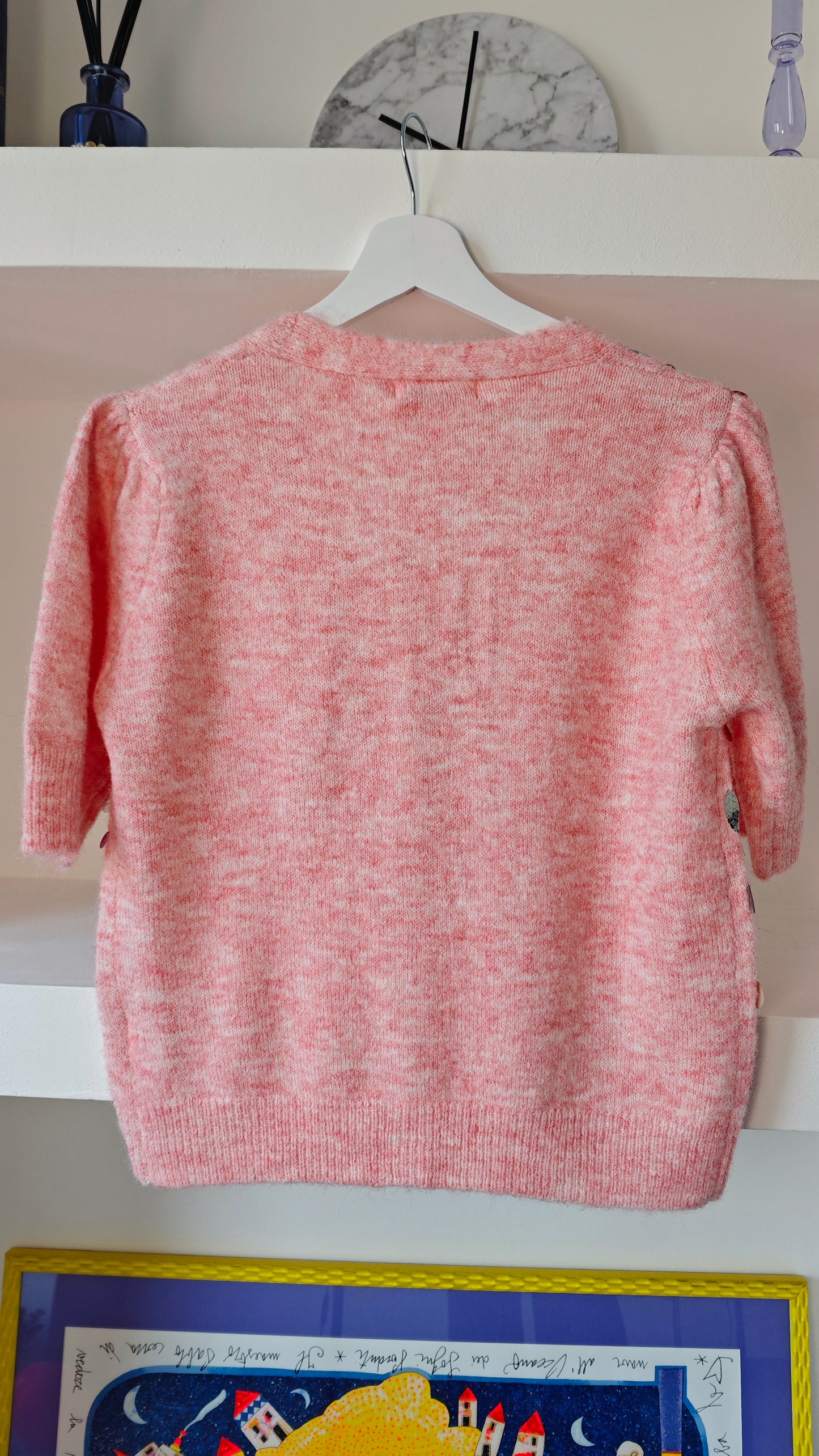 Cardigan mezza manica con applicazioni paillettes  -50%