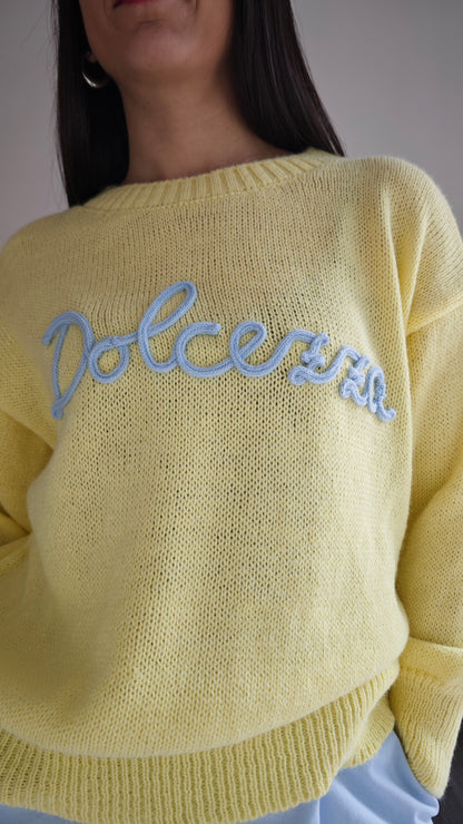Maglia oversize con scritta  Dolcezza  -50%