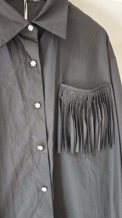 Camicia oversize con Frange e Bottoni Margherita -50%