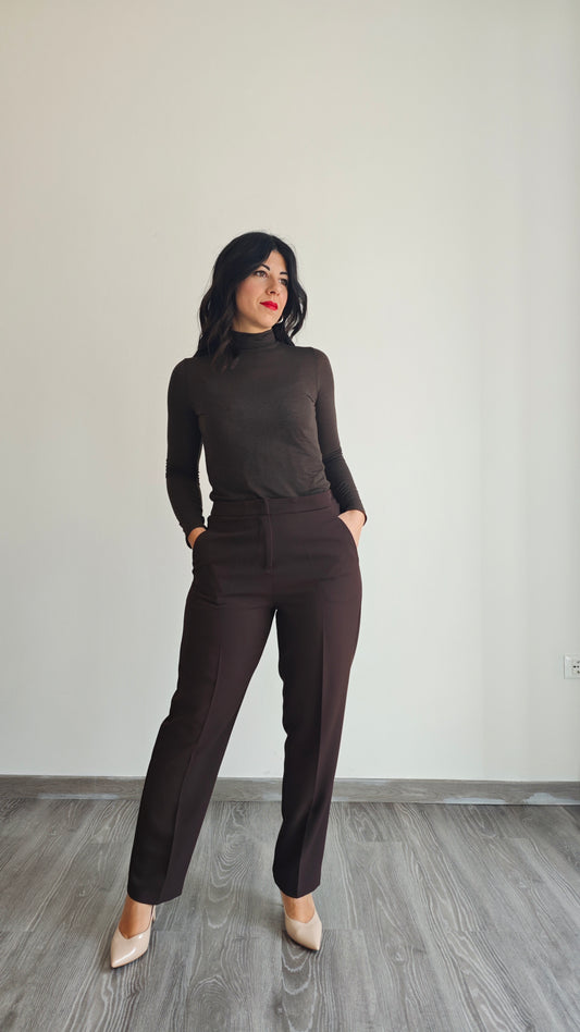 Pantalone Slim con Elastico in Vita