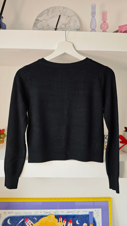 Cardigan Crop in maglia di viscosa  con Bottoni madreperla -50%