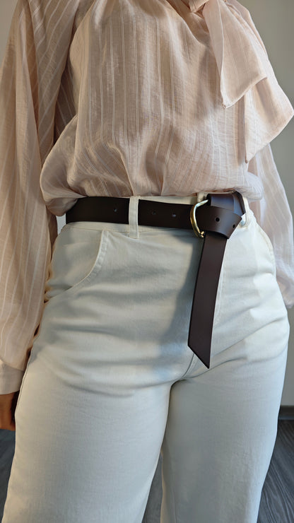 Pantalone bianco a Caramella con cintura -50%