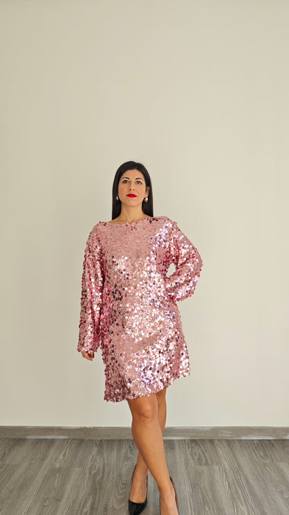 Abito con Paillettes e fusciacca sul retro ◼️-50%
