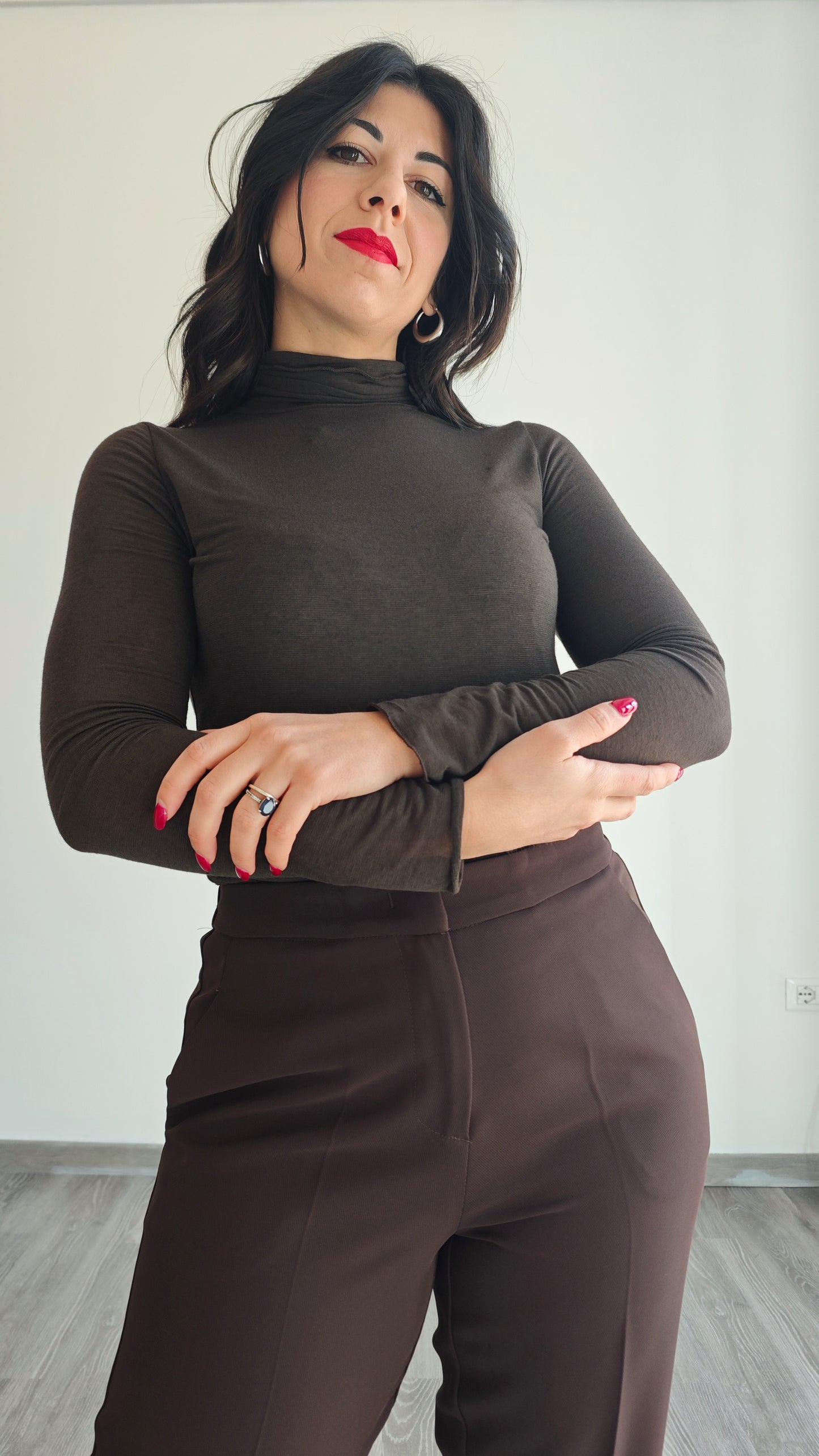 Maglia Manica Lunga a Collo alto Ultralight in Misto Cashmere