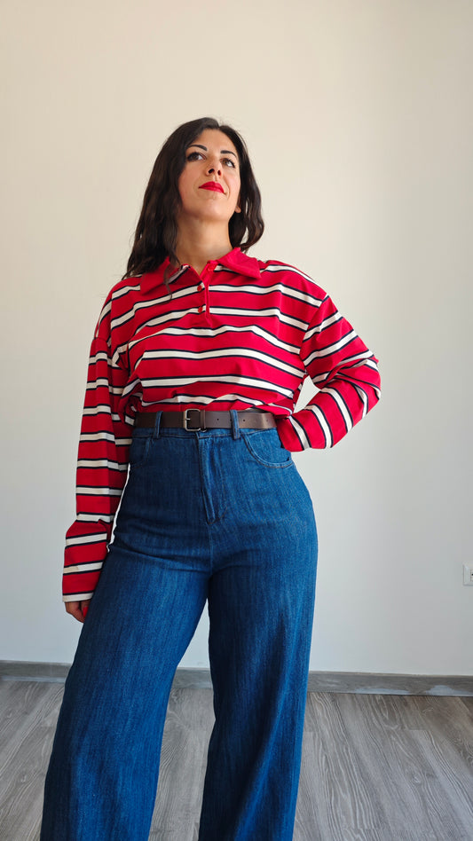 Polo oversize a righe