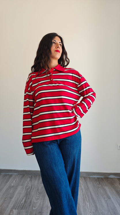Polo oversize a righe
