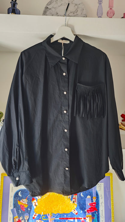 Camicia oversize con Frange e Bottoni Margherita -50%
