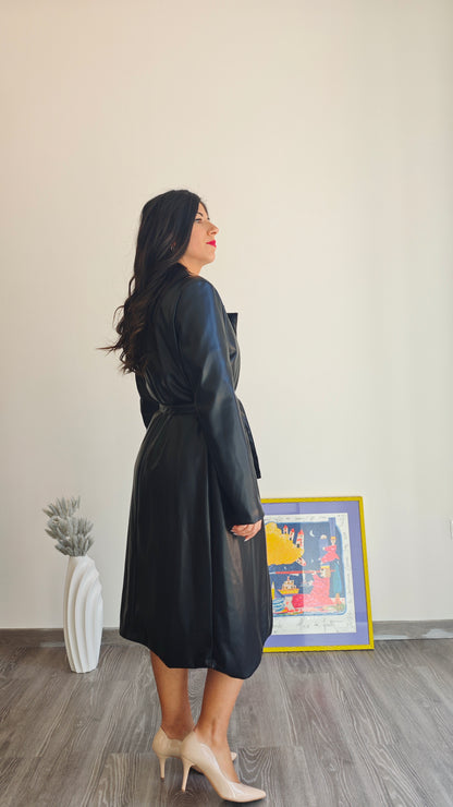 Trench lungo in similpelle -33%