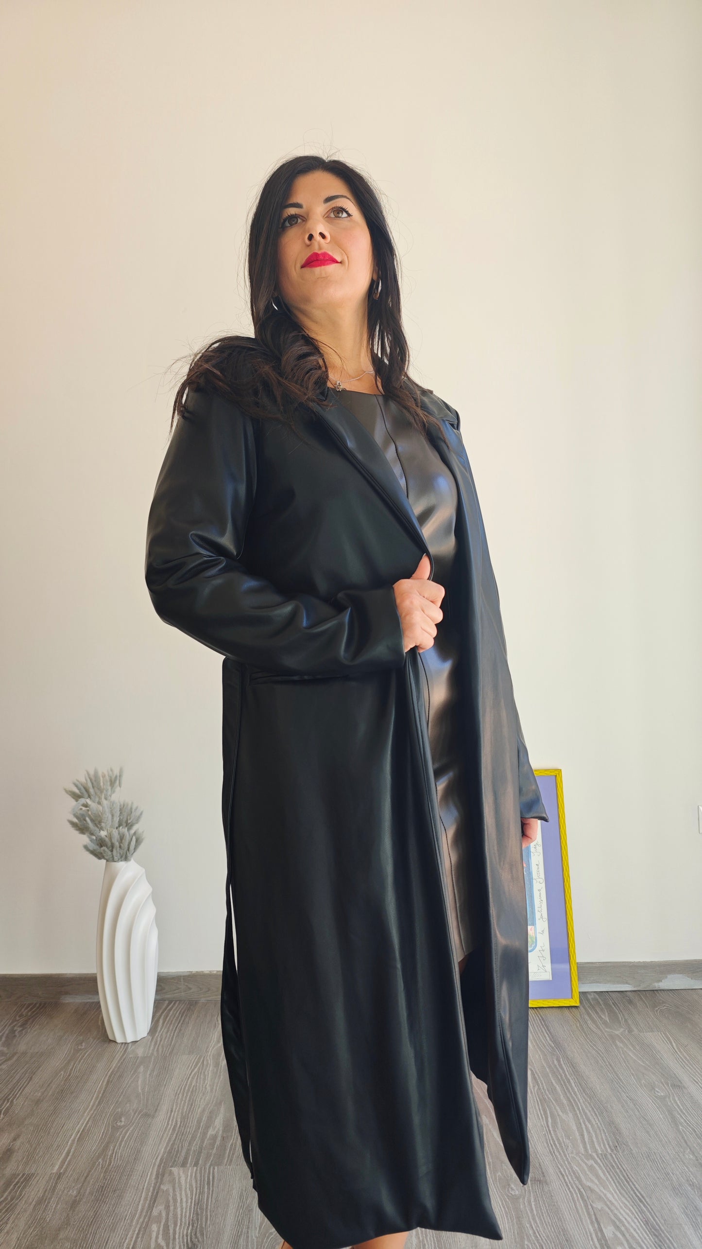 Trench lungo in similpelle -33%