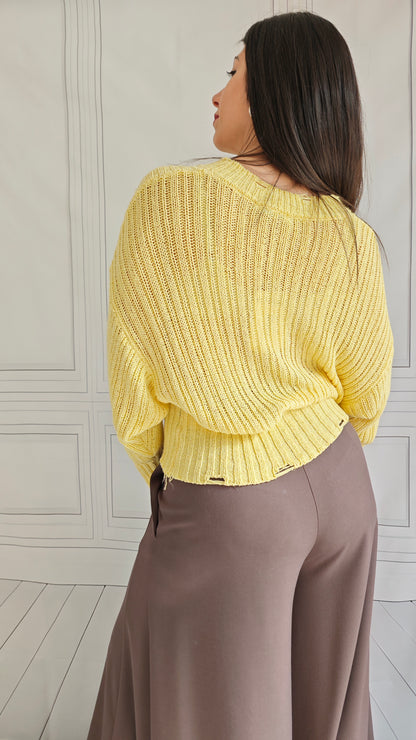 Maglia Girocollo traforata in viscosa  -50%