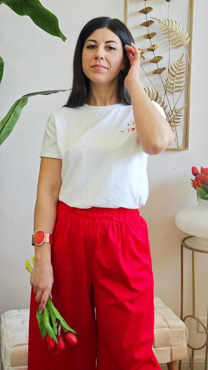 Pantalone Palazzo con elastico in vita