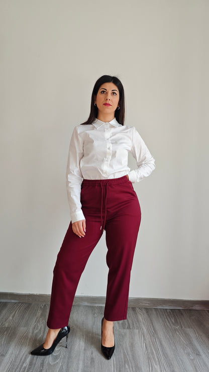 Pantalone Joggers a vita alta con coulisse -50%