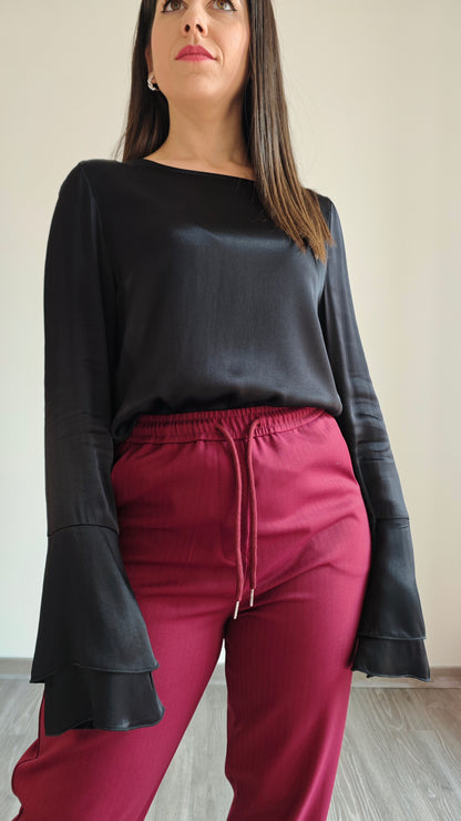 Blusa manica lunga con maniche a campana -50%